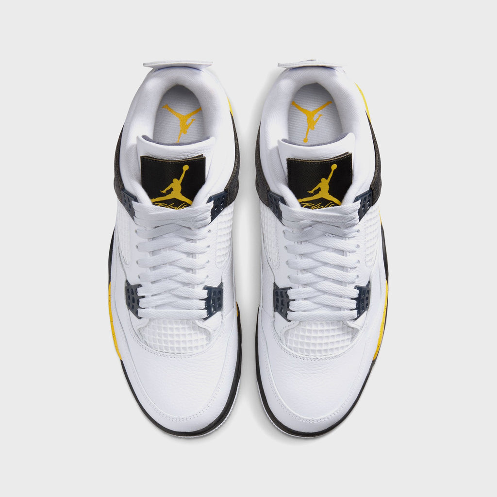 Jordan Air Jordan 4 - White / Dark Blue Grey / Black / Tour Yellow