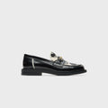 Filling Pieces Vinyl Embroidered Leather Loafers - Black