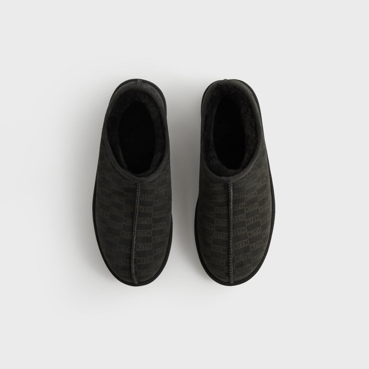 Kith Monogram Shearling Slippers - Black