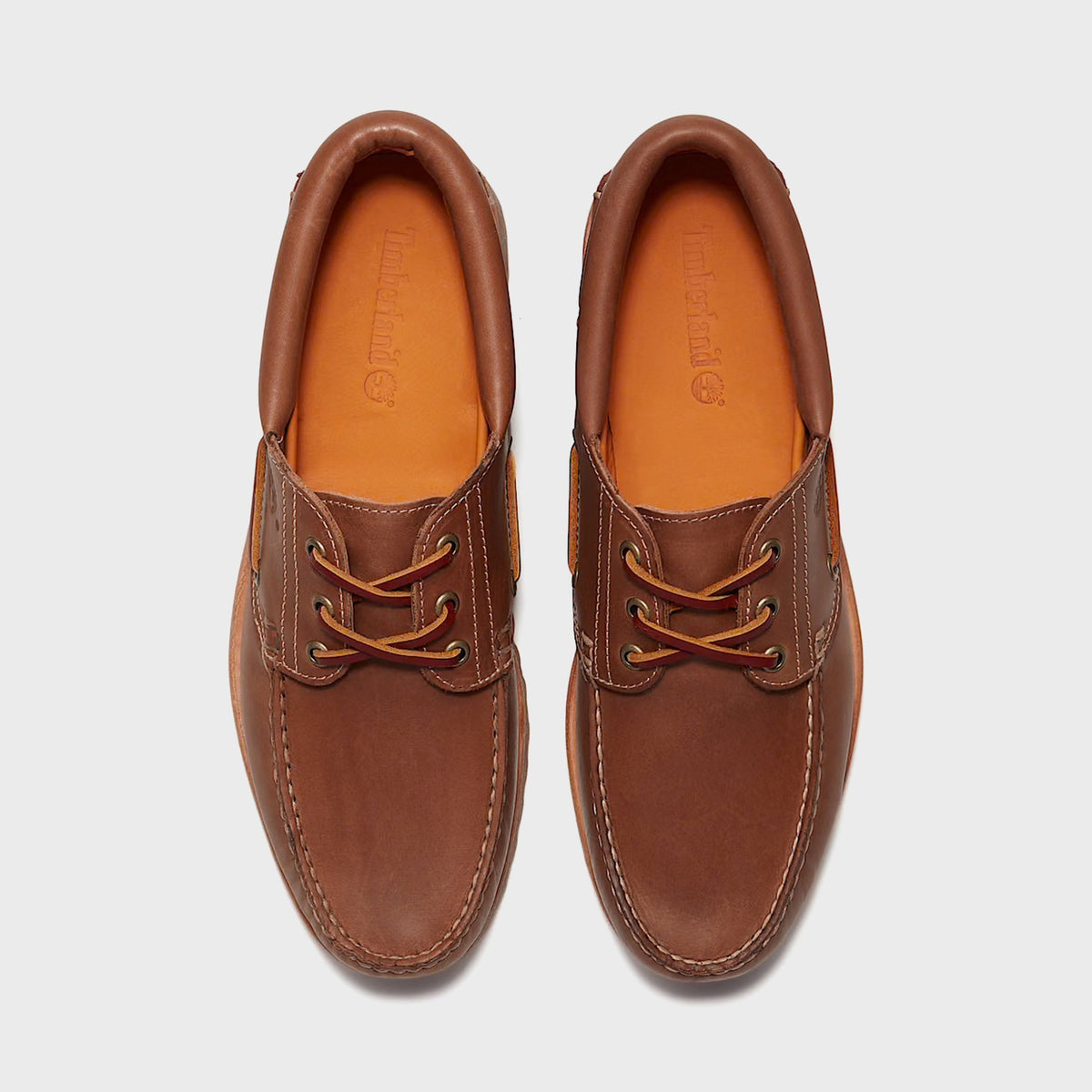 Timberland Authentic Three-Eye Lug Handsewn Boat - Medium Brown Full-Grain