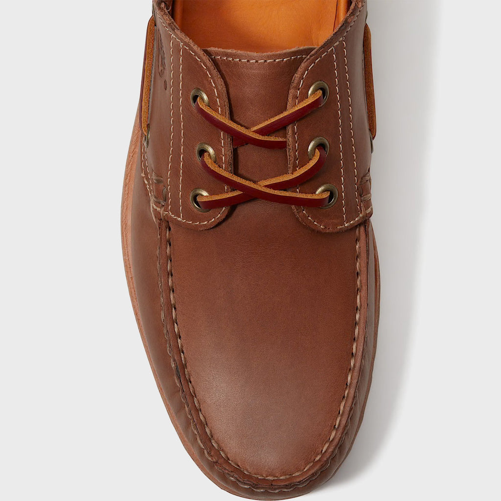 Timberland Authentic Three-Eye Lug Handsewn Boat - Medium Brown Full-Grain