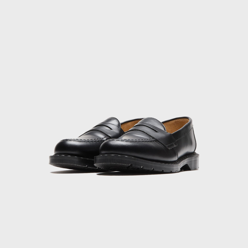 Solovair Hi-Shine Penny Loafer - Black