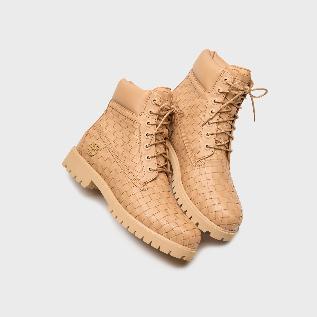 Timberland Textured Premium 6-Inch Boots - Beige Full Grain