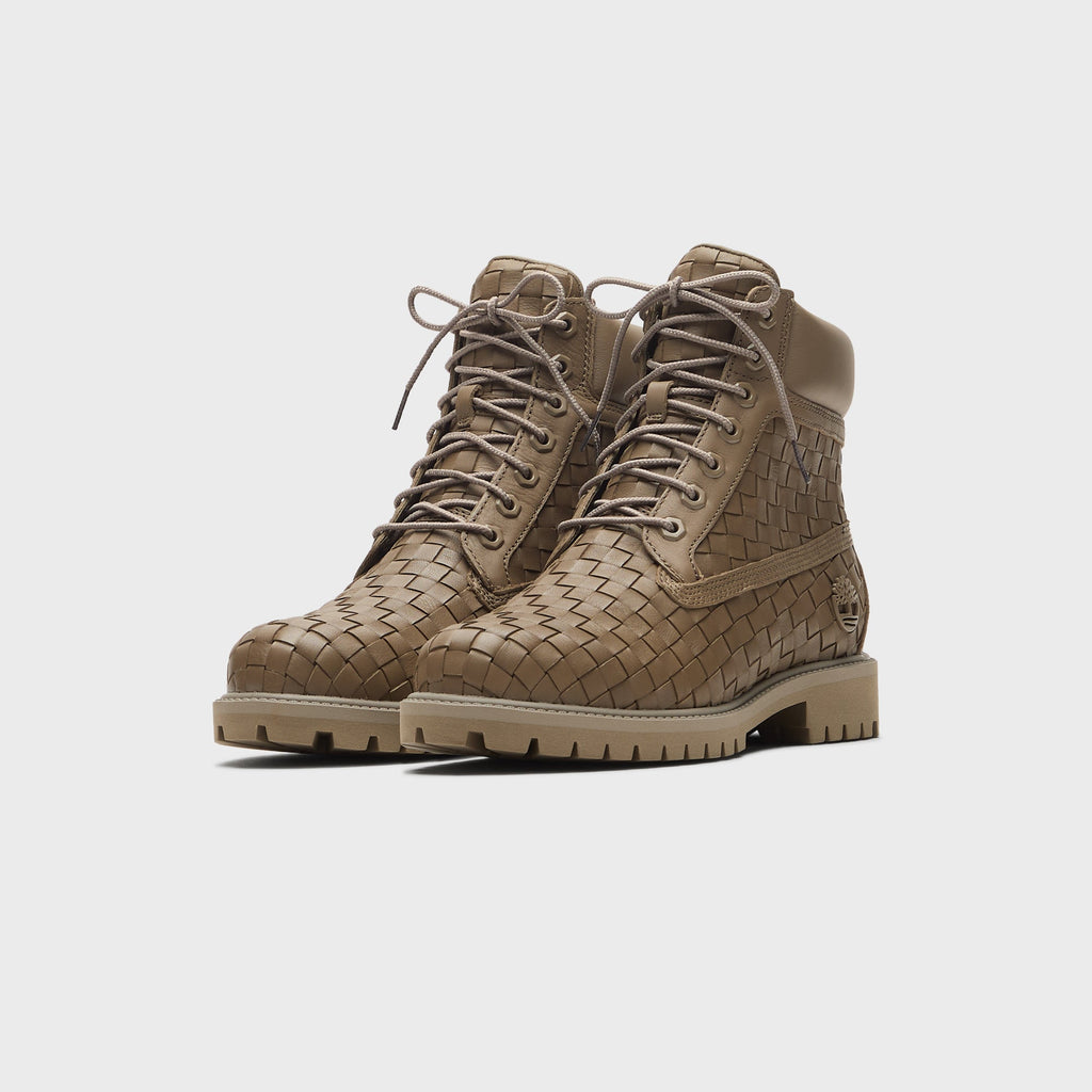 Timberland Textured Premium 6-Inch Boots - Olive Full Grain