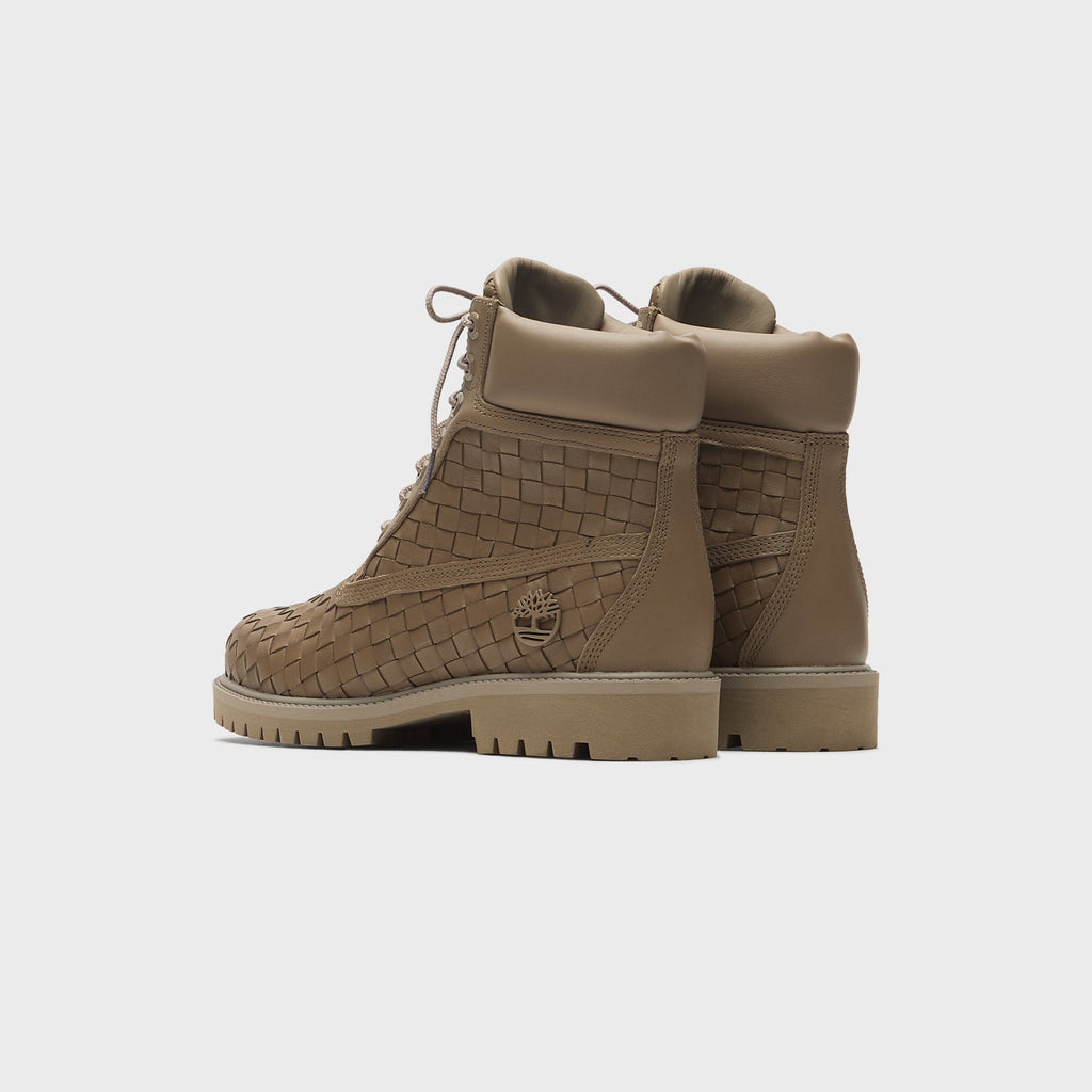 Timberland Textured Premium 6-Inch Boots - Olive Full Grain